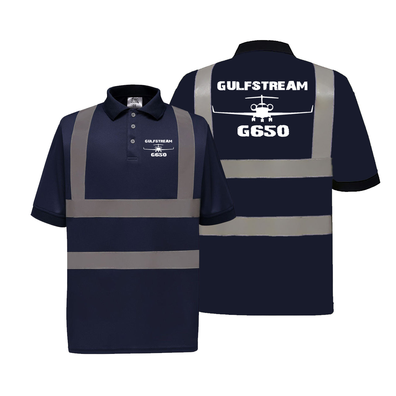 Gulfstream G650 & Plane Designed Reflective Polo T-Shirts