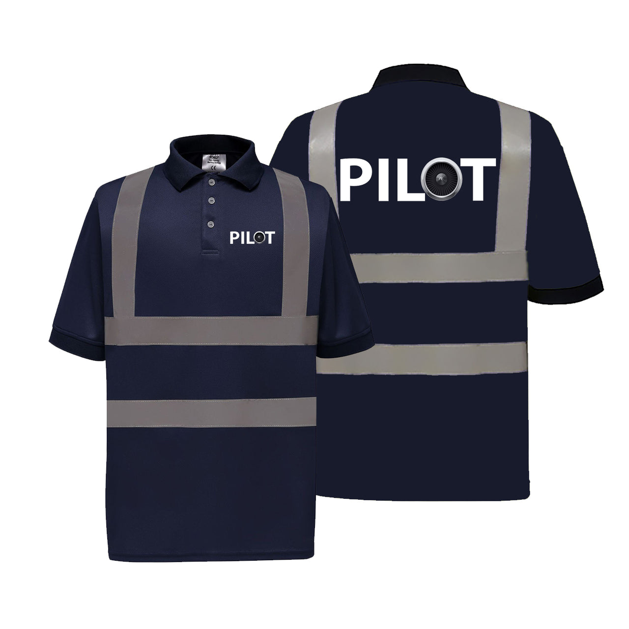 Pilot & Jet Engine Designed Reflective Polo T-Shirts