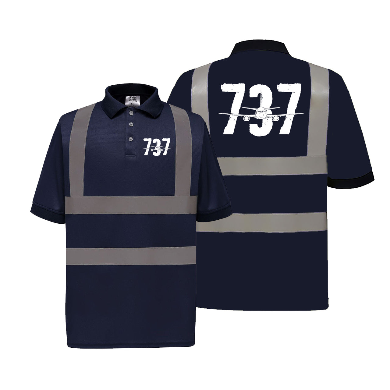 Boeing 737 Designed Designed Reflective Polo T-Shirts