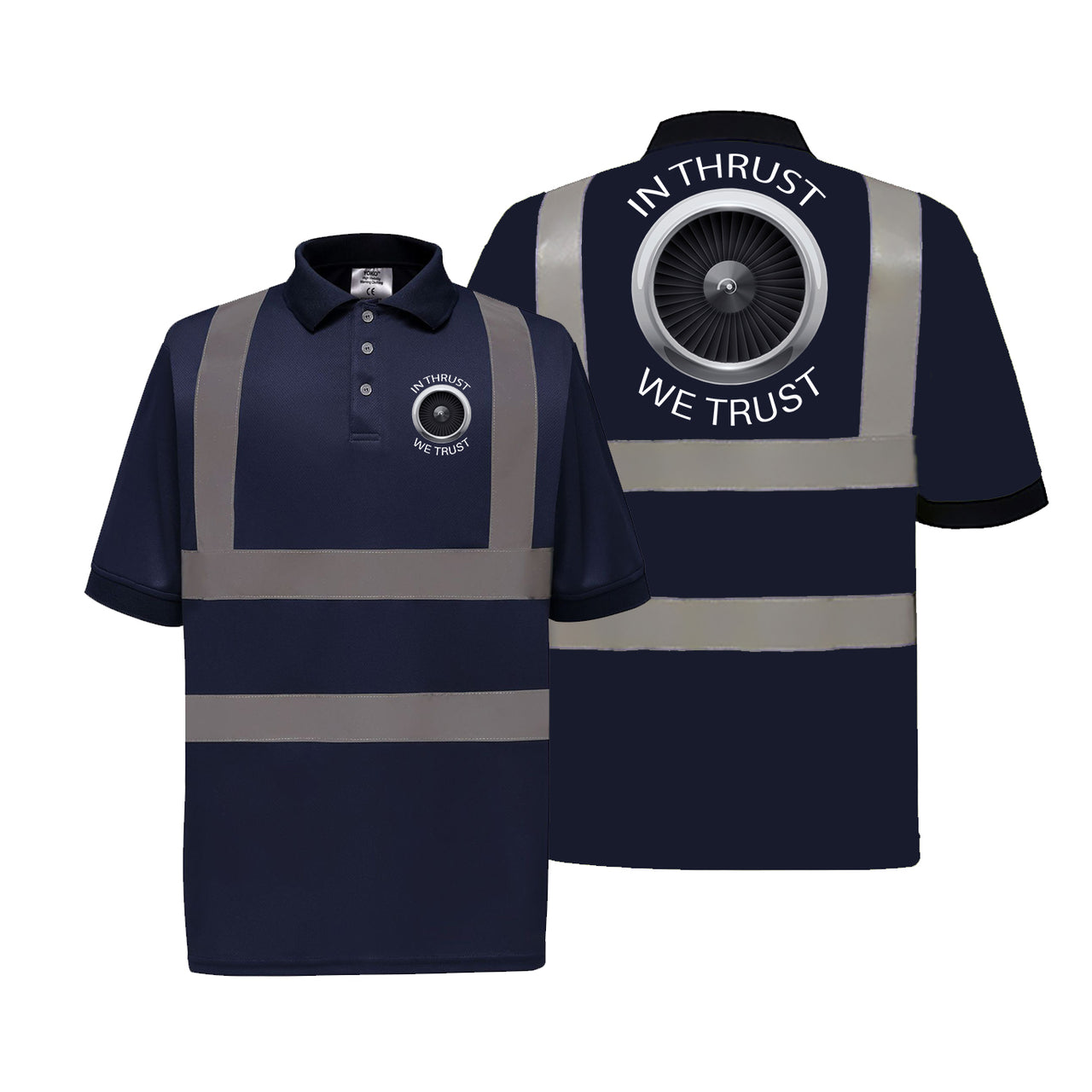 In Thrust We Trust Designed Reflective Polo T-Shirts