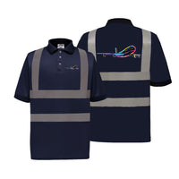 Thumbnail for Multicolor Airplane Designed Reflective Polo T-Shirts