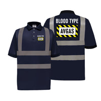 Thumbnail for Blood Type AVGAS Designed Reflective Polo T-Shirts