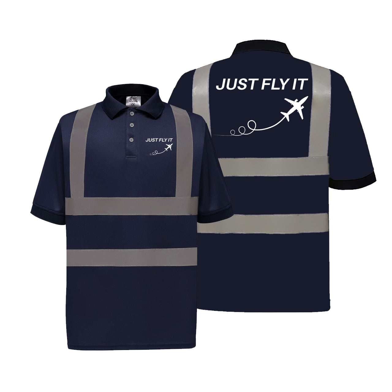 Just Fly It Designed Reflective Polo T-Shirts