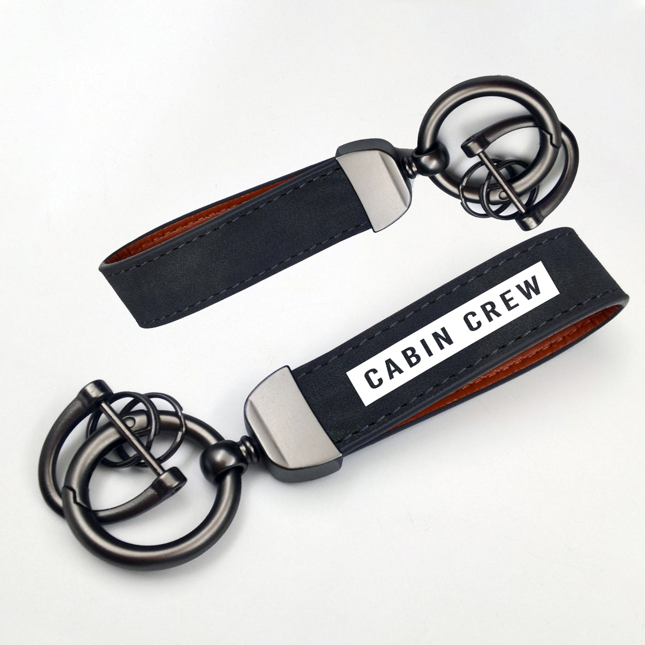 Cabin Crew Text Design Horseshoe Buckle Key Chains