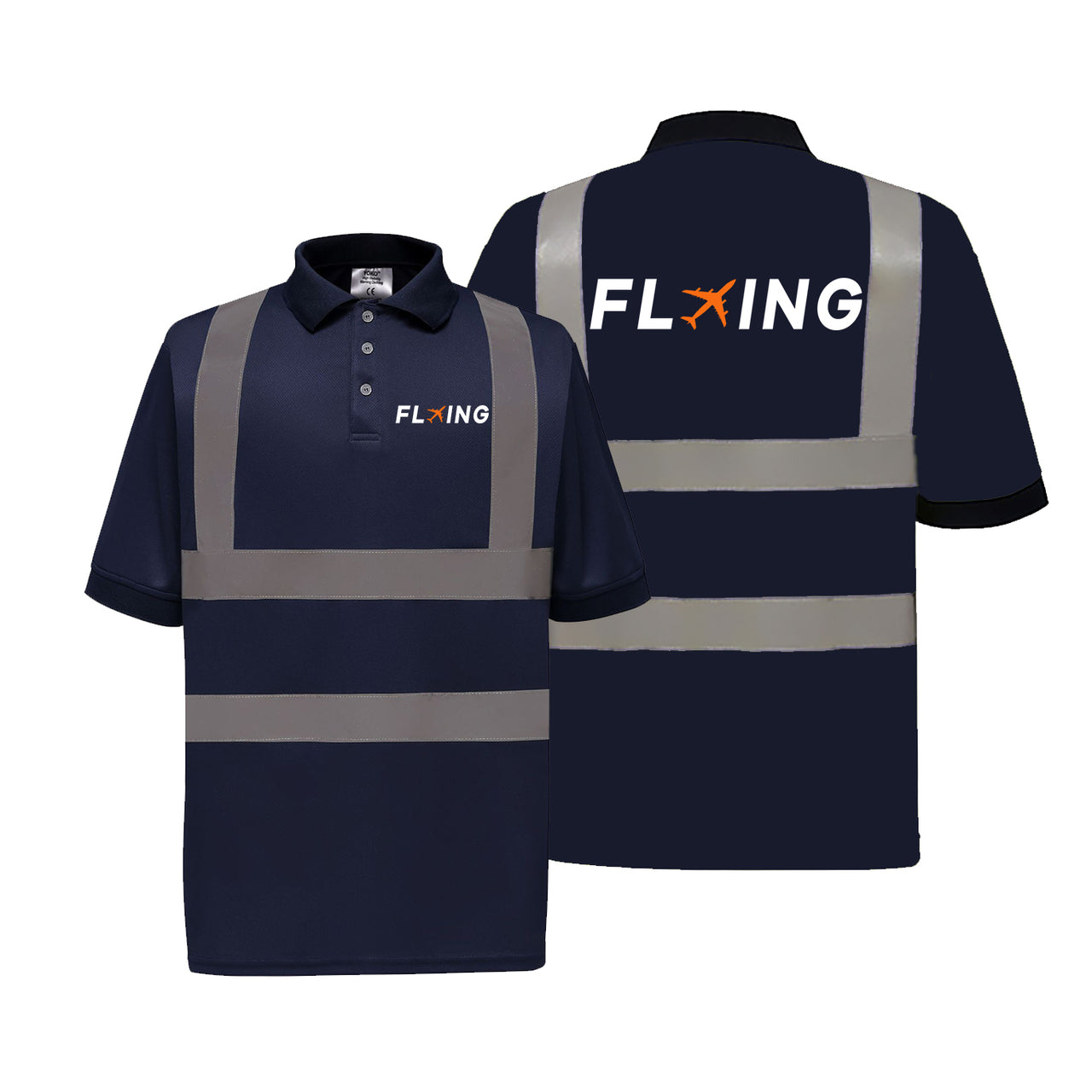 Flying Designed Reflective Polo T-Shirts