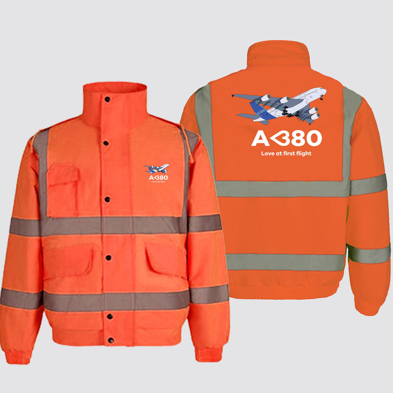 Airbus A380 Love at first flight Designed Reflective Winter Jackets