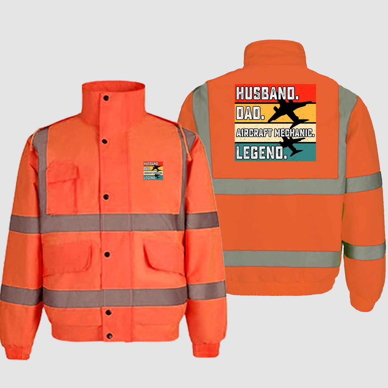 Husband & Dad & Aircraft Mechanic & Legend Designed Reflective Winter Jackets