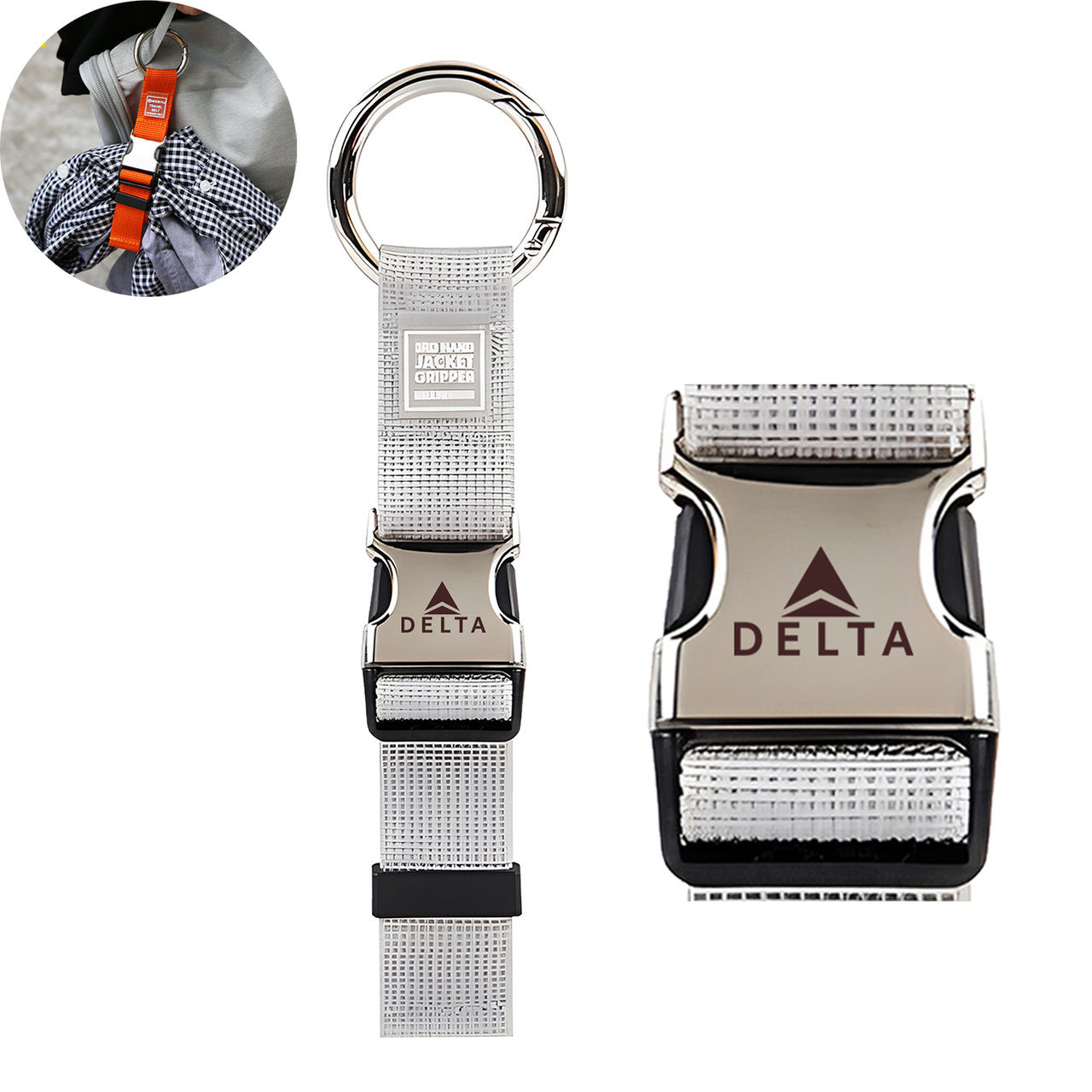 Delta Air Lines Designed Portable Luggage Strap Jacket Gripper