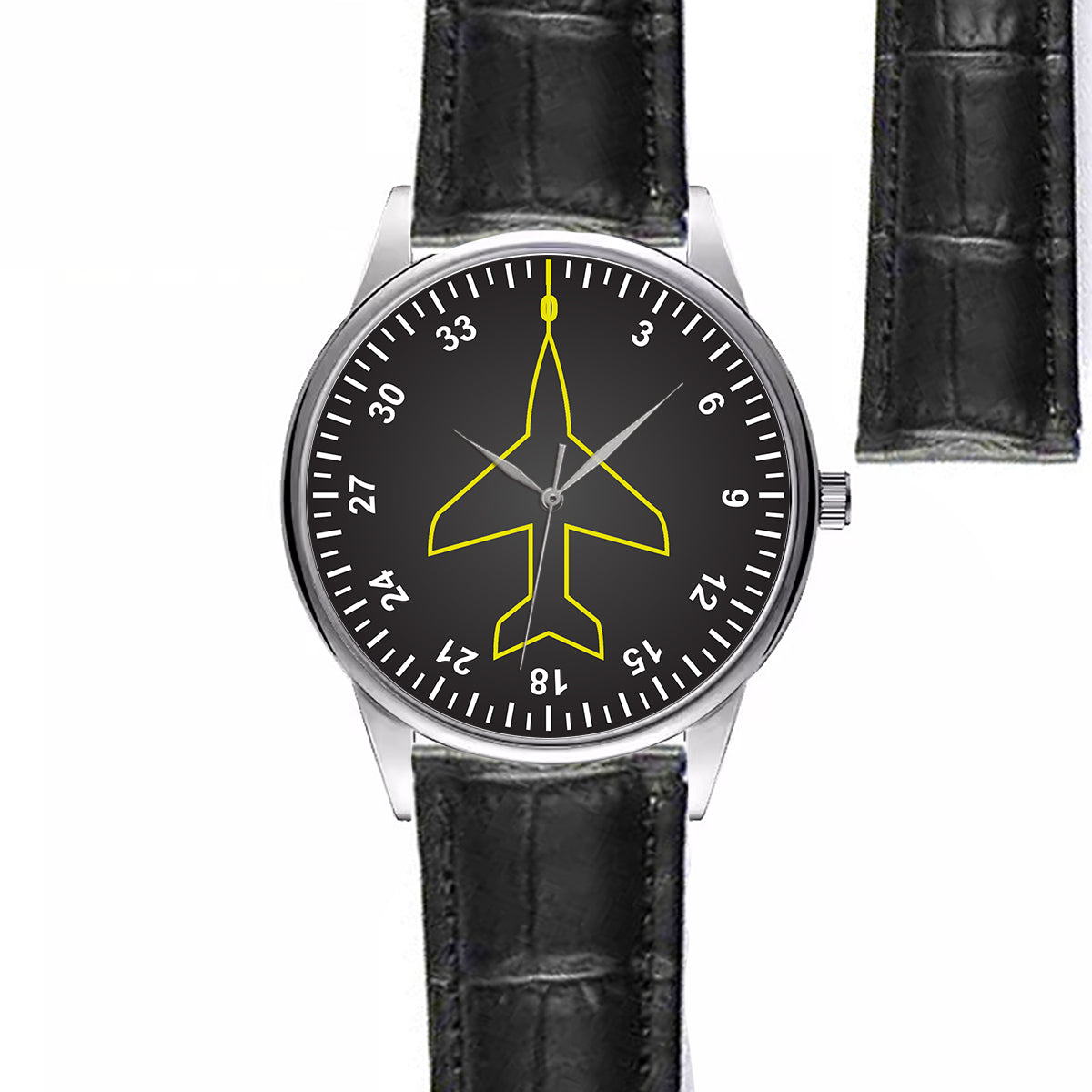 Airplane Instruments (Heading) Designed Fashion Leather Strap Watches