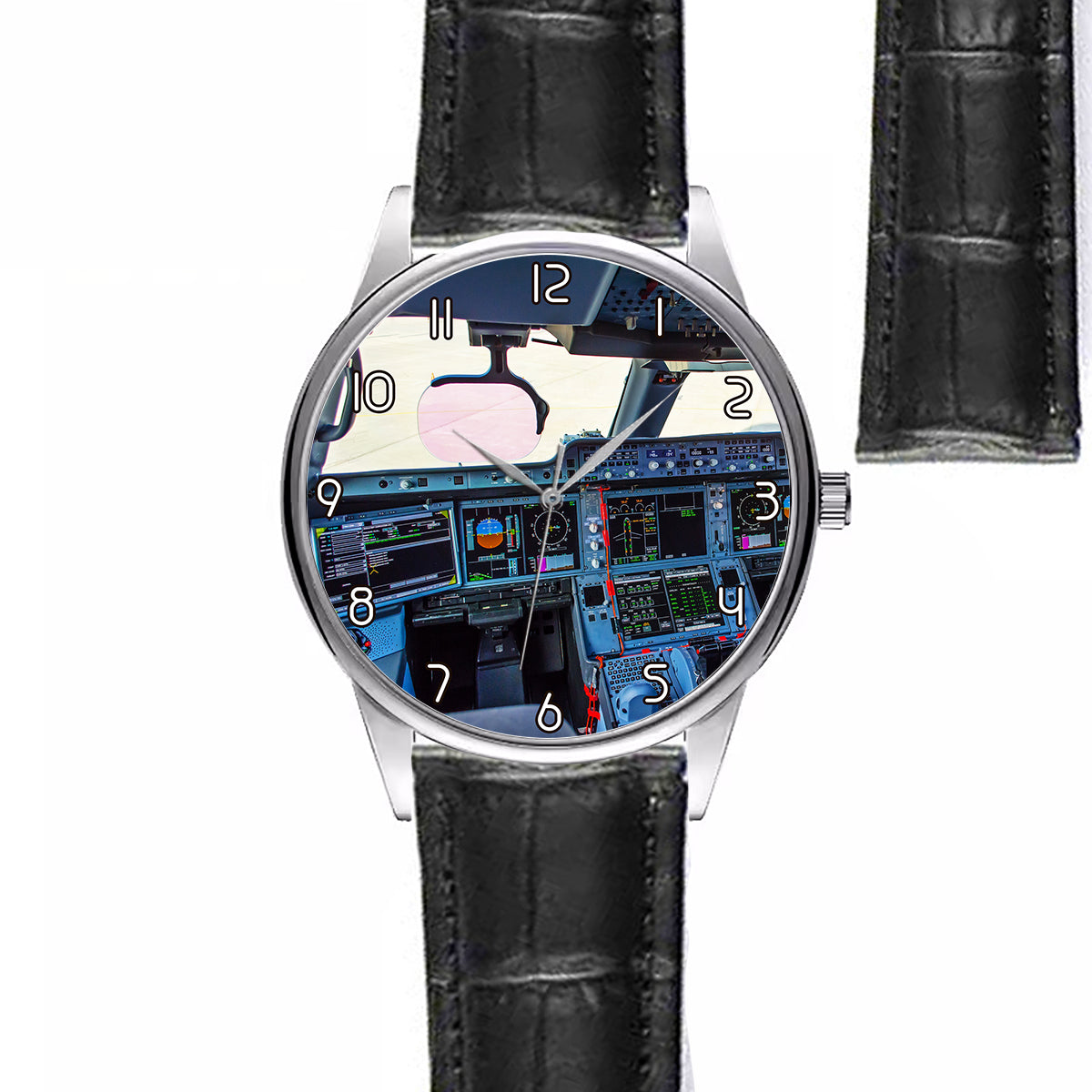 Airbus A350 Cockpit Designed Fashion Leather Strap Watches