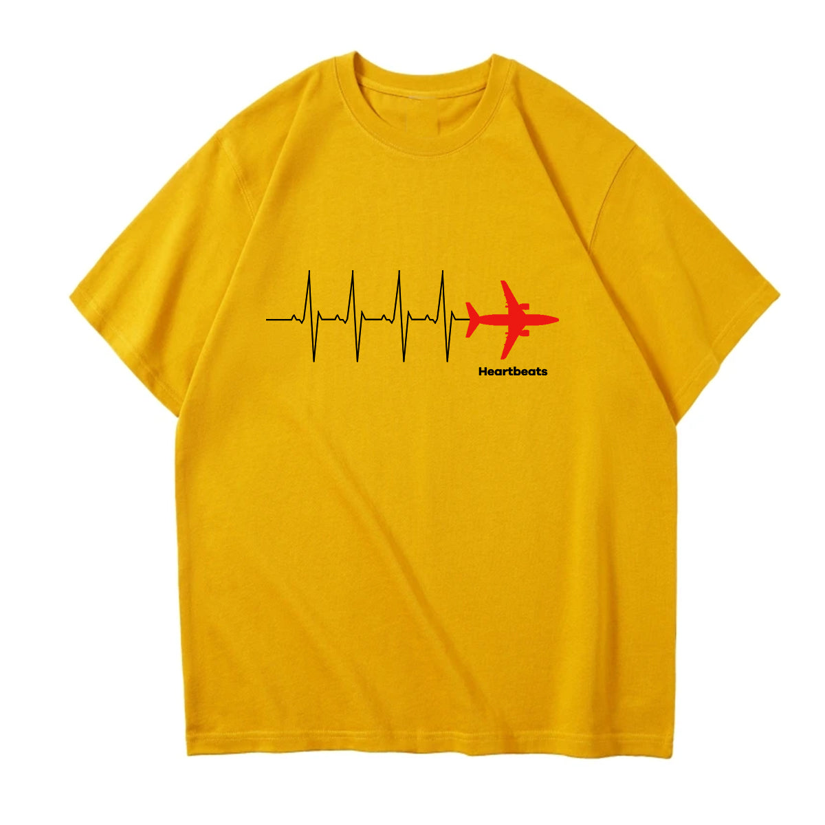 Aviation Heartbeats Designed Relax Fit T-Shirts