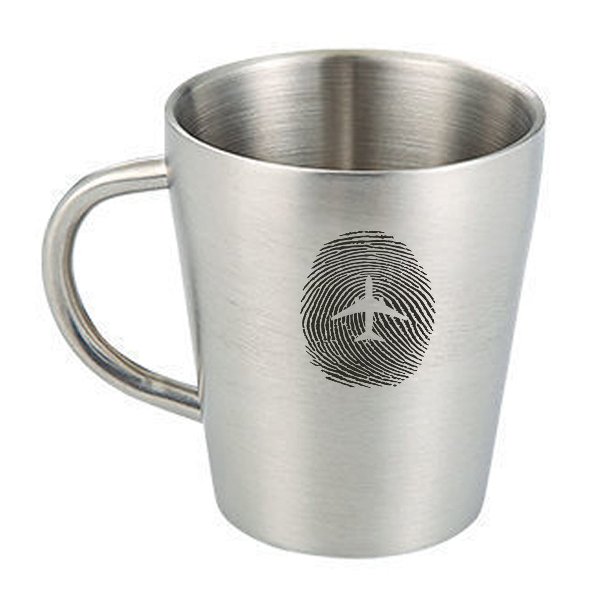 Aviation Finger Print Designed Stainless Steel Coffee Mugs