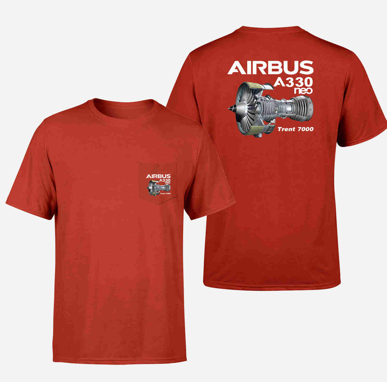 Airbus A330neo & Trent 7000 Designed Pocket T-Shirts