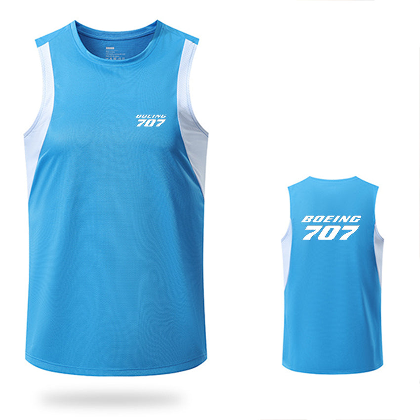 Boeing 707 & Text Designed Men Sleeveless T-shirt Quick Dry Vests