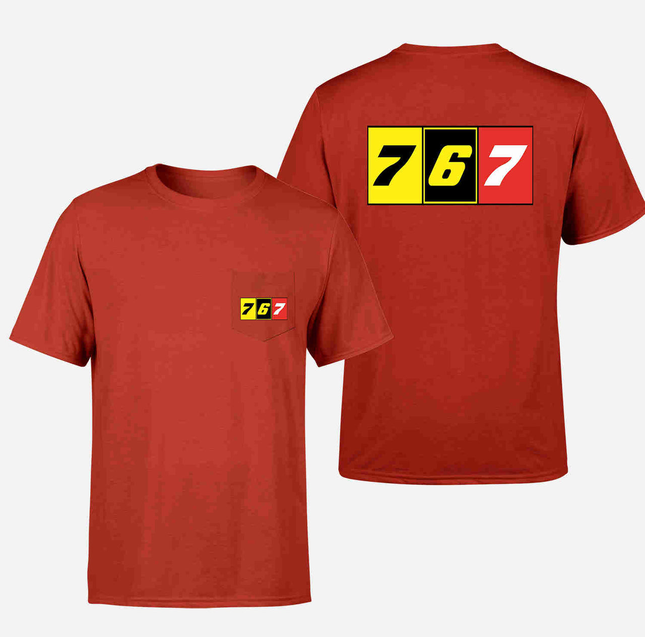 Flat Colourful 767 Designed Pocket T-Shirts