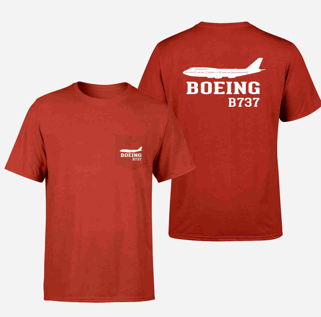 Boeing 737 Printed Designed Pocket T-Shirts