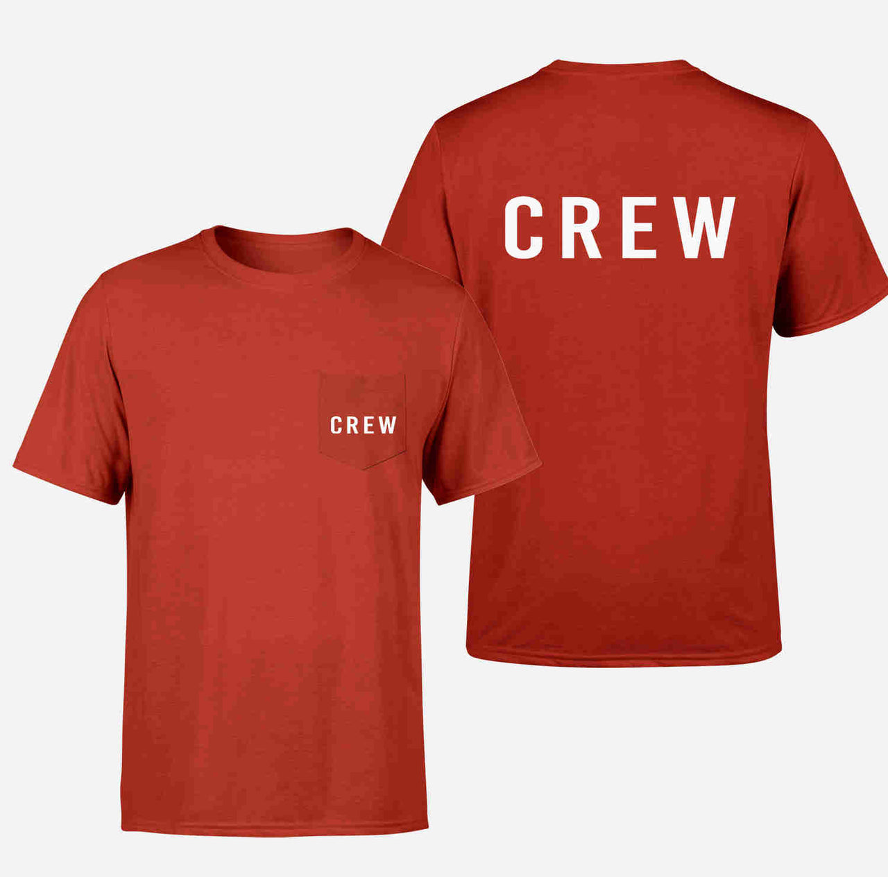 CREW & Text Designed Pocket T-Shirts