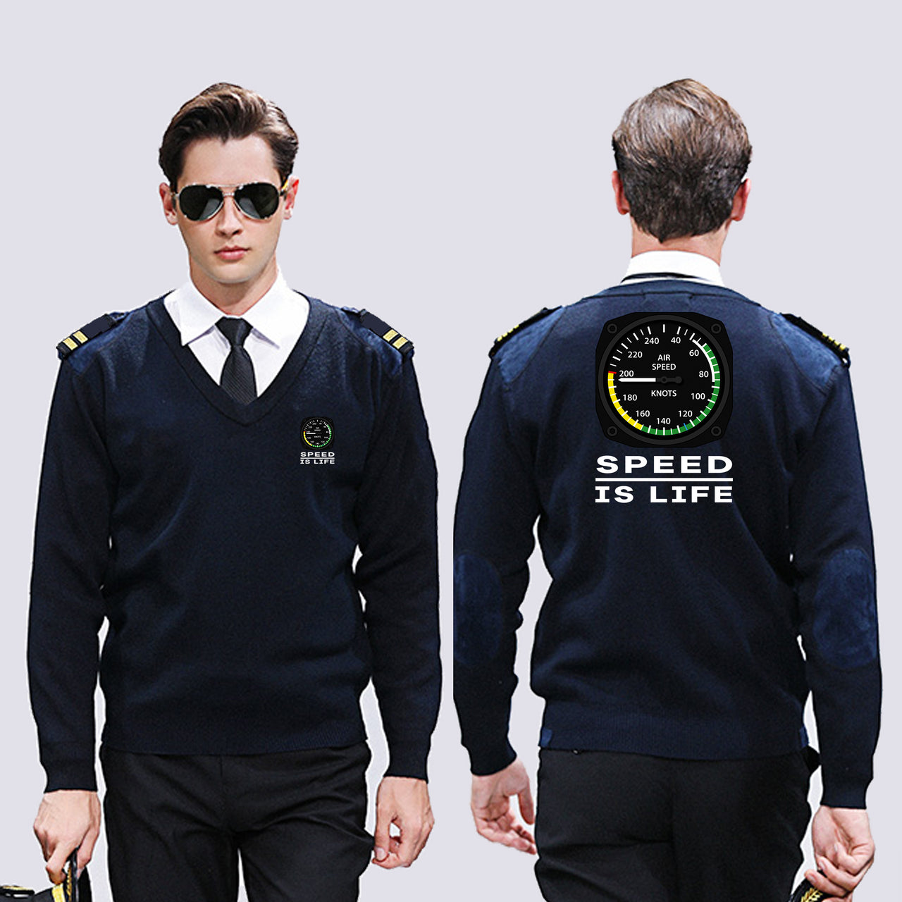 Speed Is Life Designed Wool Pilot Sweaters