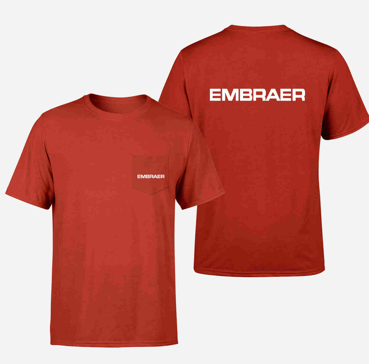 Embraer & Text Designed Pocket T-Shirts