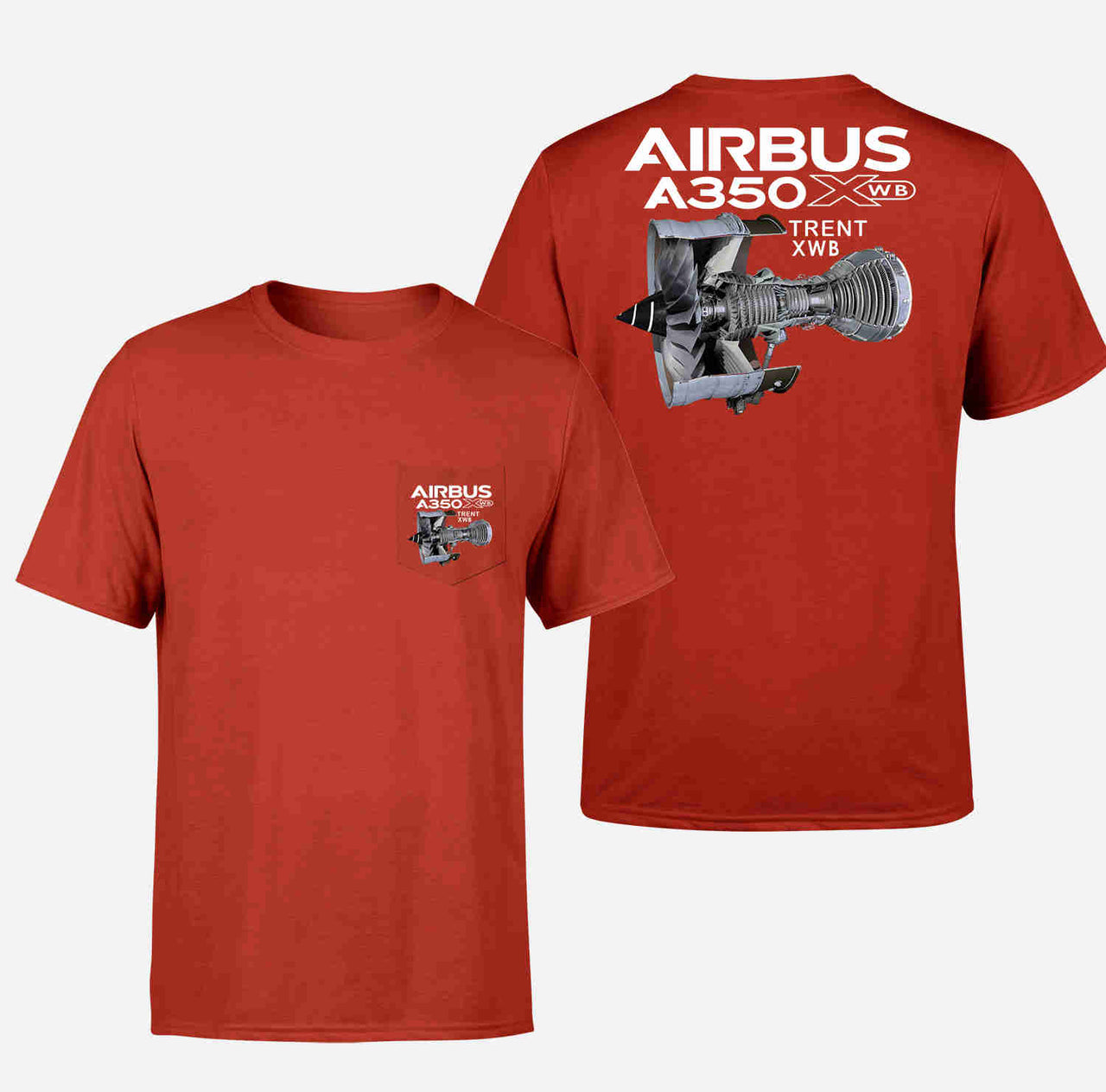 Airbus A350 & Trent Wxb Engine Designed Pocket T-Shirts