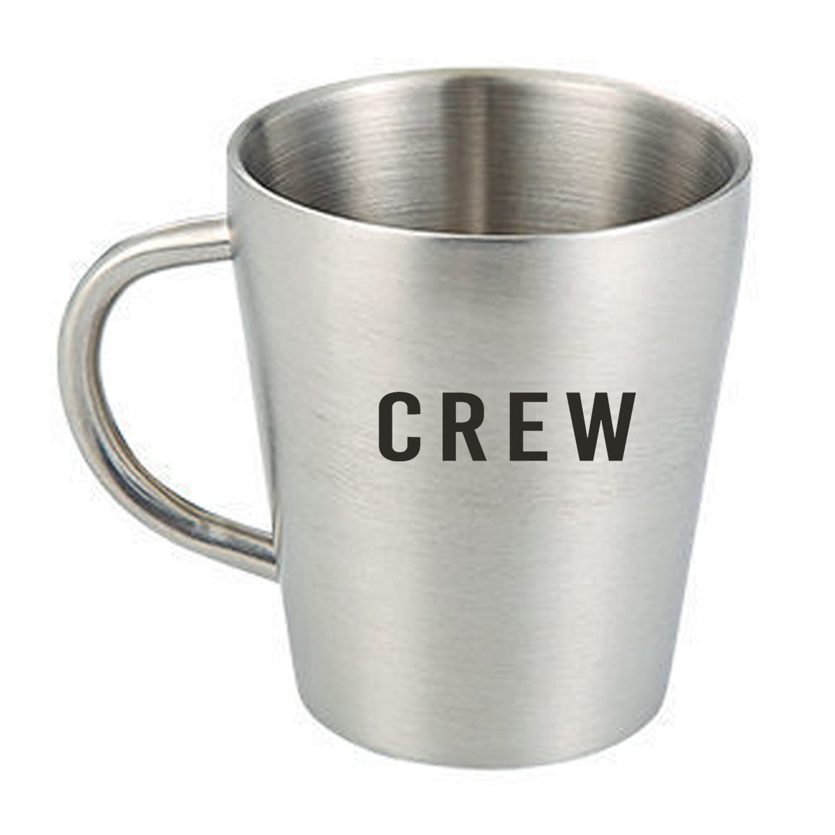 CREW & Text Designed Stainless Steel Coffee Mugs