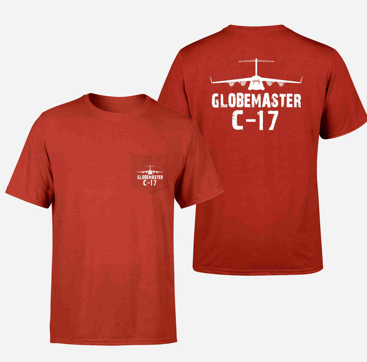 GlobeMaster C-17 & Plane Designed Pocket T-Shirts