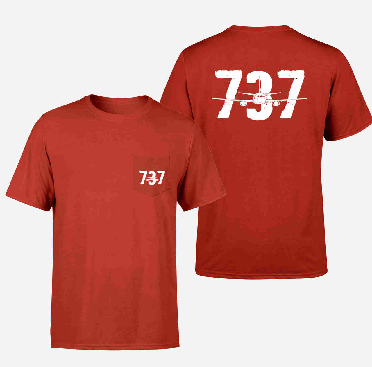 Boeing 737 Designed Designed Pocket T-Shirts