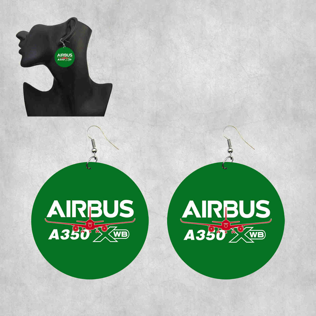 Amazing Airbus A350 XWB Designed Wooden Drop Earrings