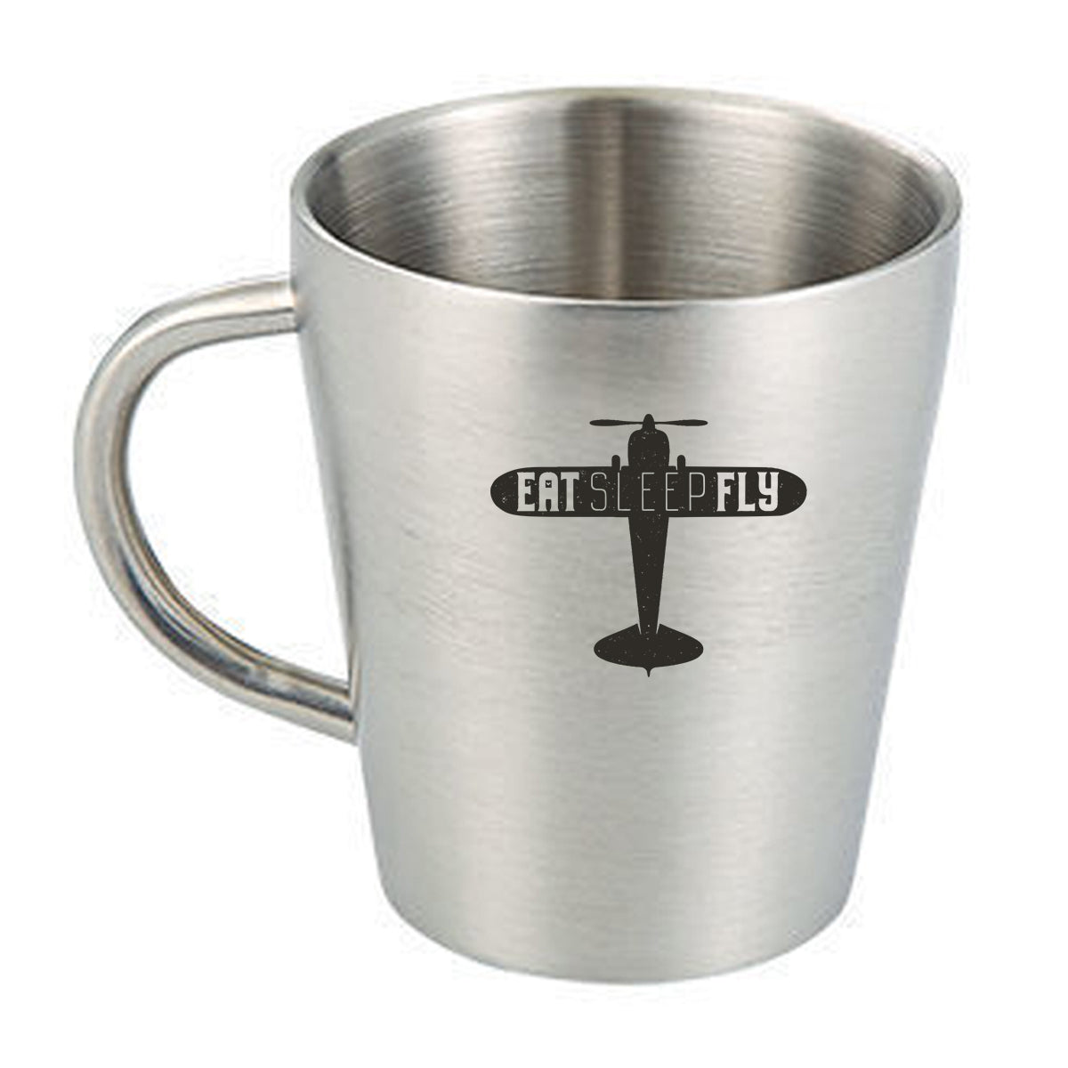 Eat Sleep Fly & Propeller Designed Stainless Steel Coffee Mugs