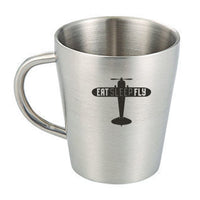 Thumbnail for Eat Sleep Fly & Propeller Designed Stainless Steel Coffee Mugs