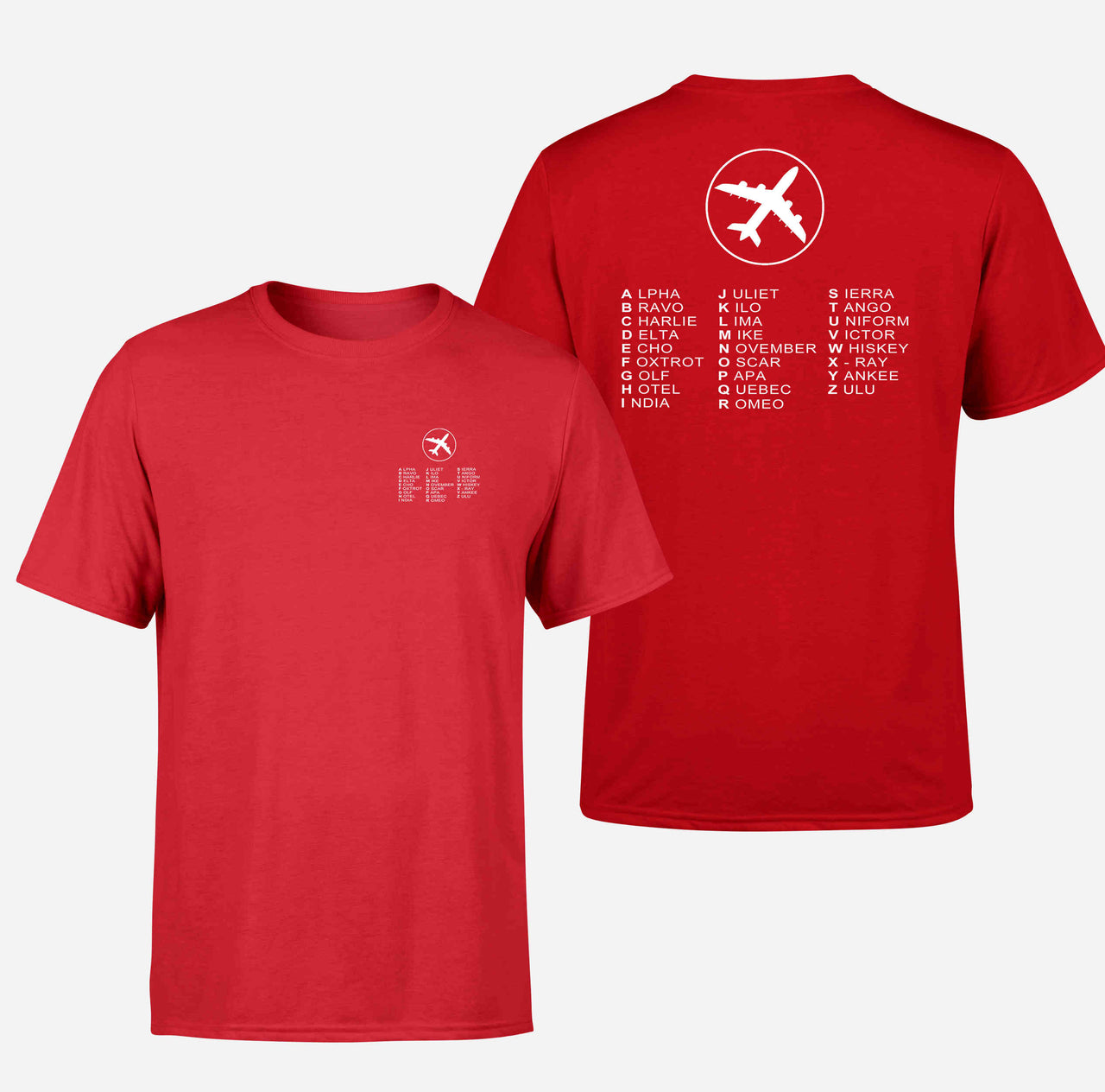 Aviation Alphabet 2 Double-Side T-Shirts