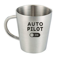 Thumbnail for Auto Pilot ON Designed Stainless Steel Coffee Mugs