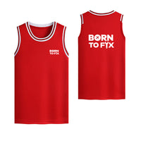 Thumbnail for Born To Fix Airplanes Designed Basketball Style Sports Tank Tops