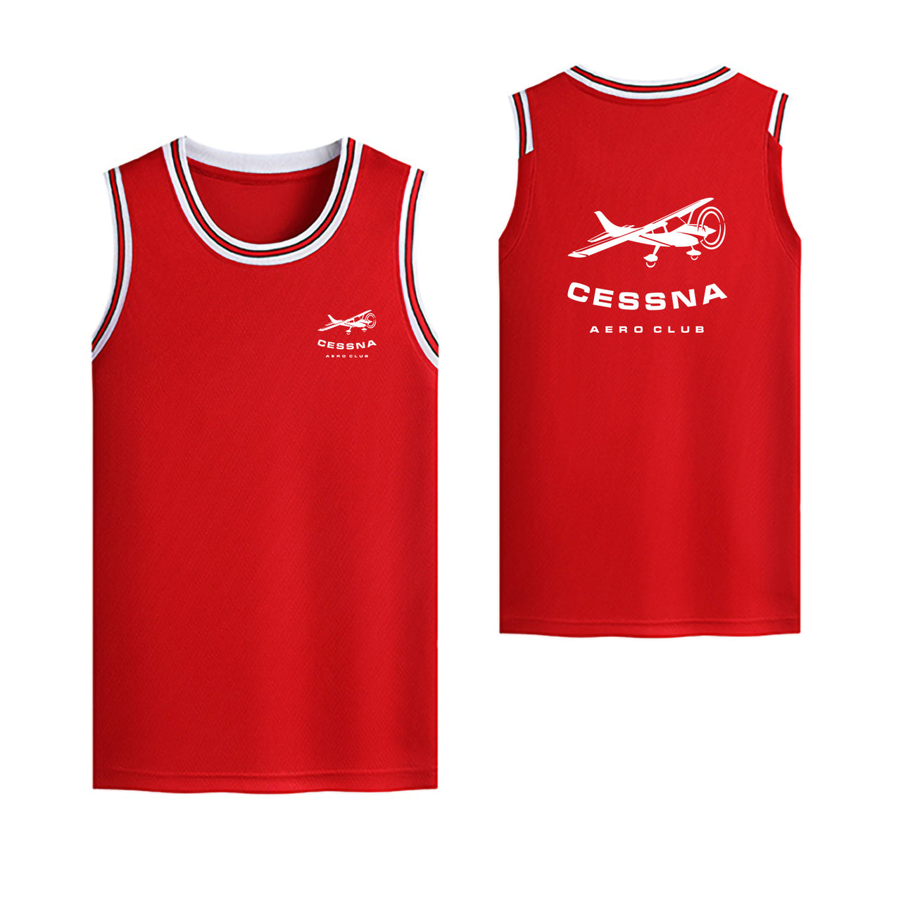 Cessna Aeroclub Designed Basketball Style Sports Tank Tops