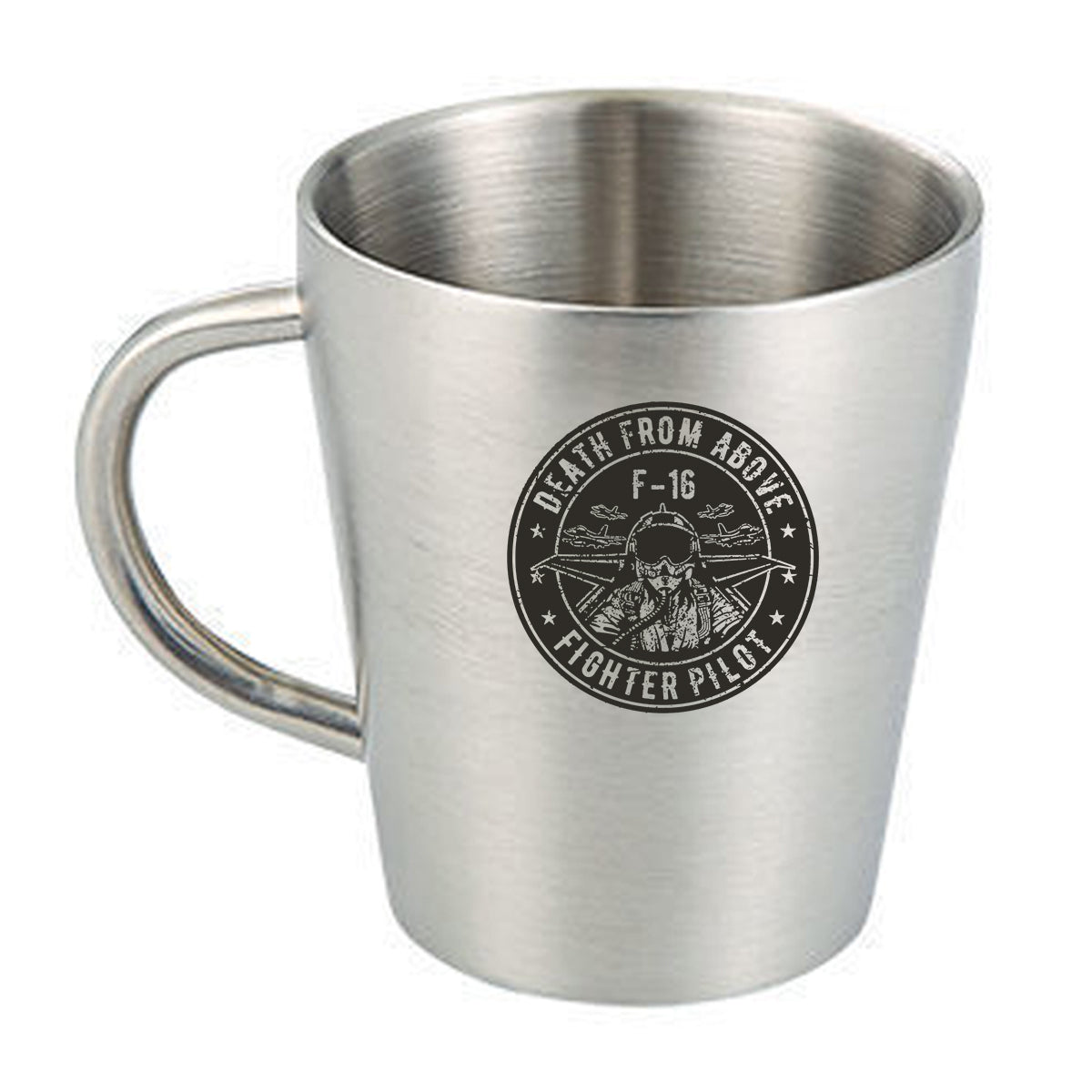 Fighting Falcon F16 - Death From Above Designed Stainless Steel Coffee Mugs