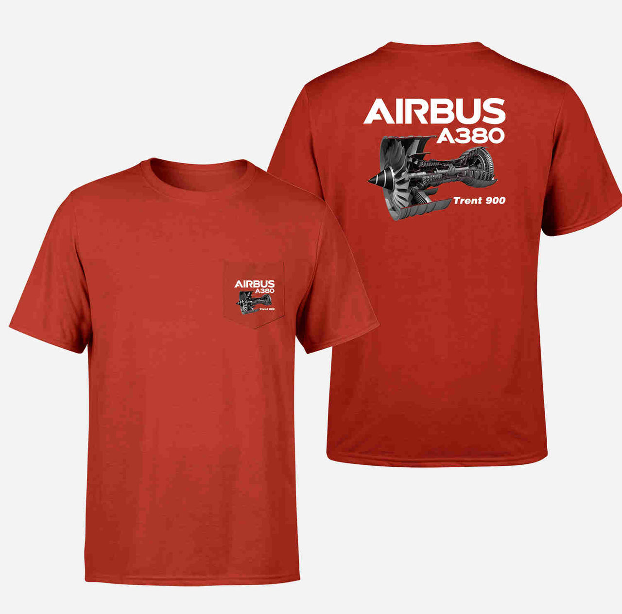 Airbus A380 & Trent 900 Engine Designed Pocket T-Shirts