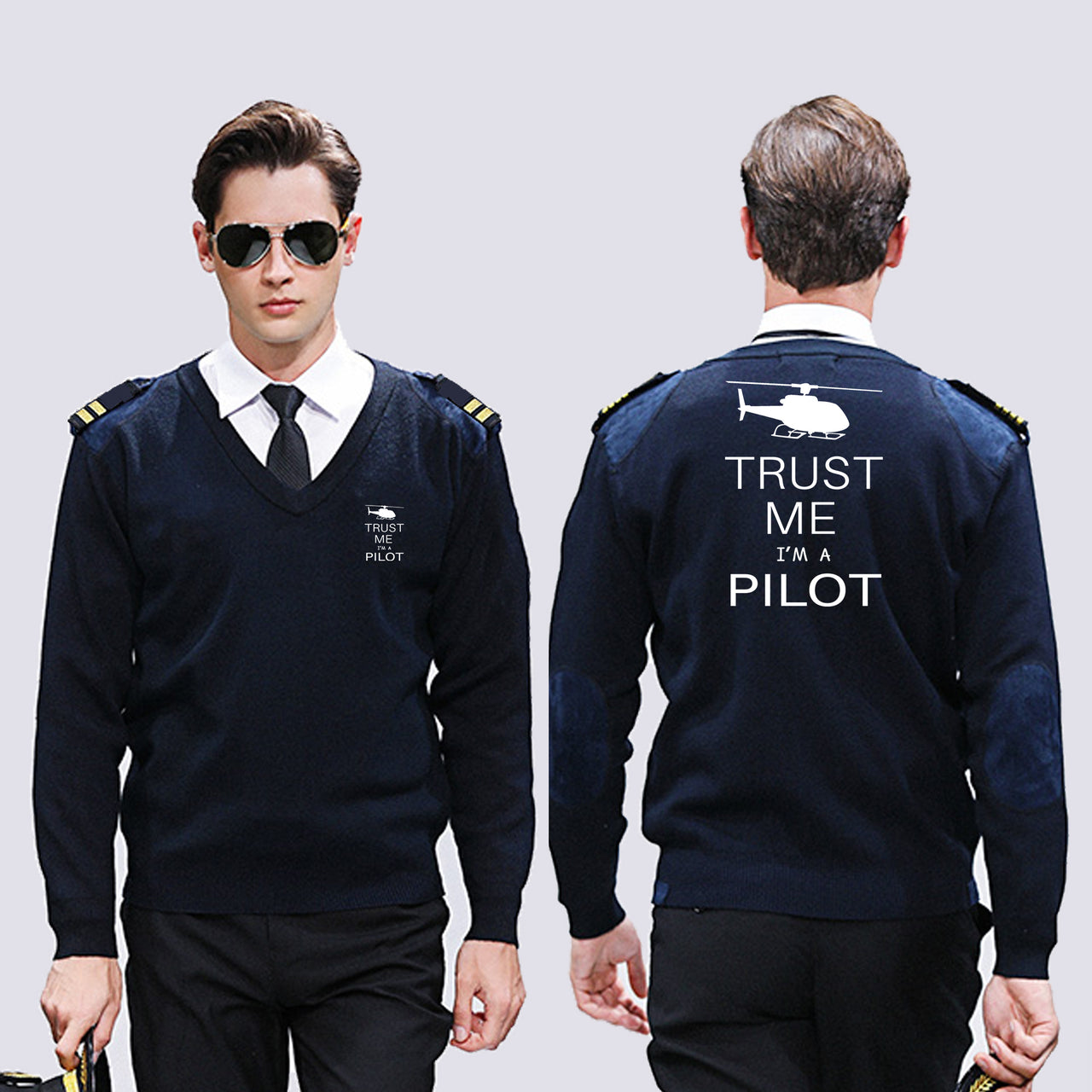 Trust Me I'm a Pilot (Helicopter) Designed Wool Pilot Sweaters