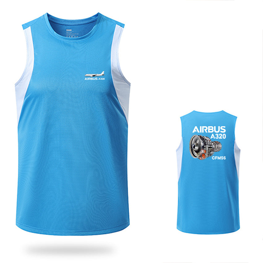 Airbus A320 & CFM56 Engine Designed Men Sleeveless T-shirt Quick Dry Vests