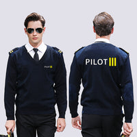 Thumbnail for Pilot & Stripes (3 Lines) Designed Wool Pilot Sweaters