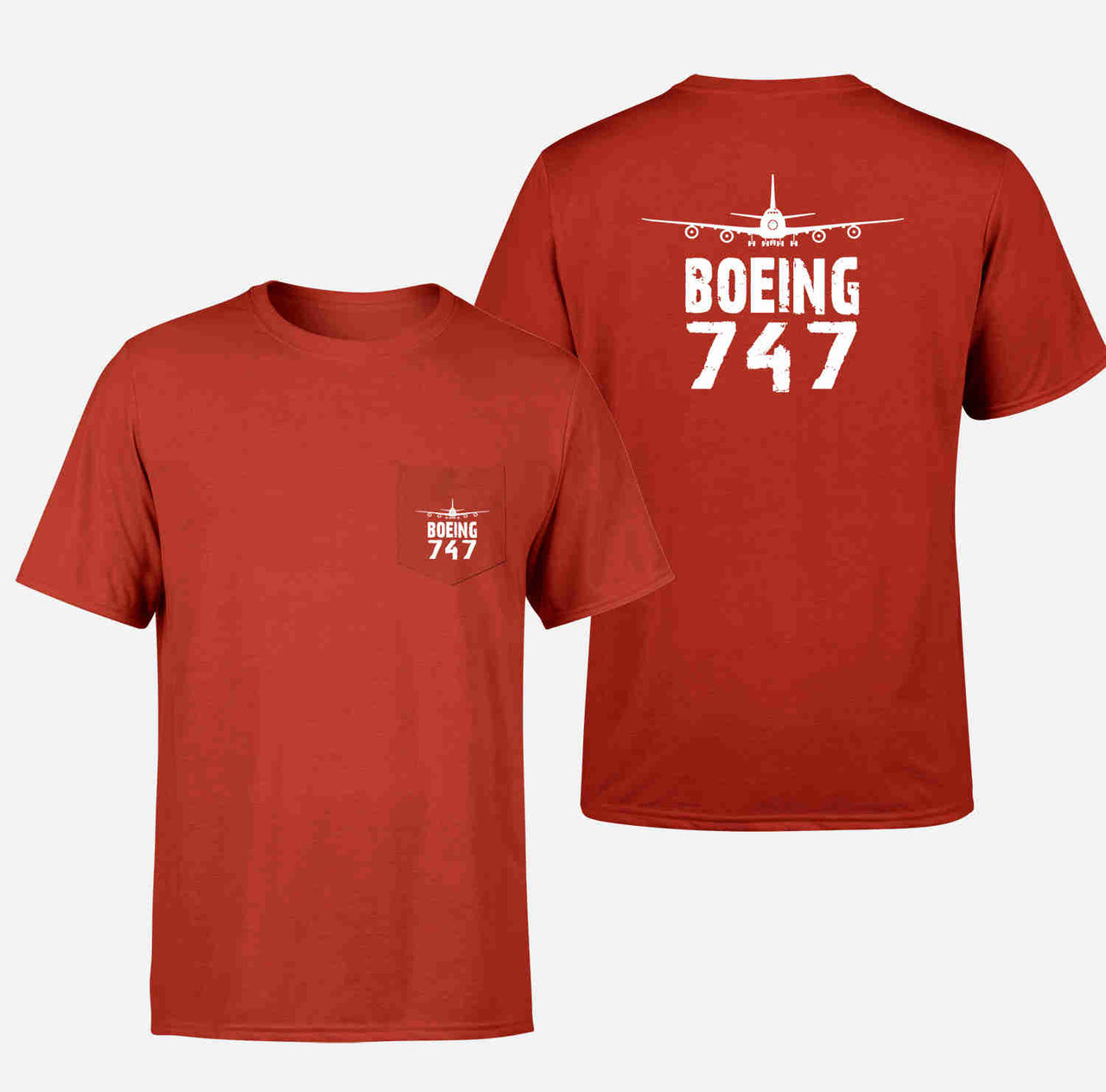 Boeing 747 & Plane Designed Pocket T-Shirts