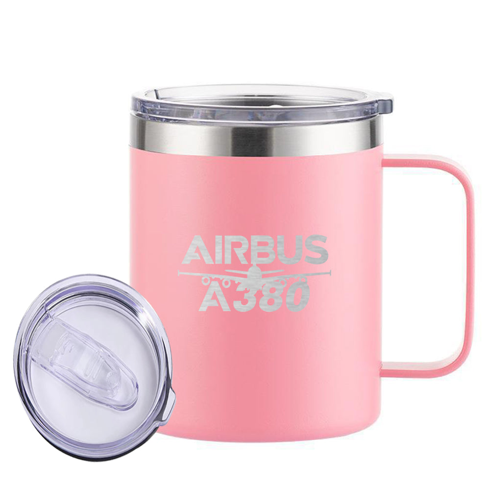 Amazing Airbus A380 Designed Stainless Steel Laser Engraved Mugs