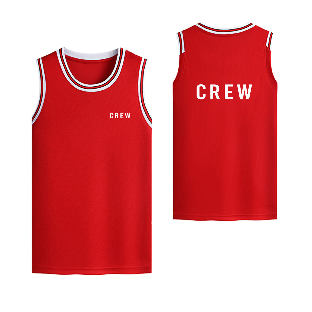 CREW & Text Designed Basketball Style Sports Tank Tops