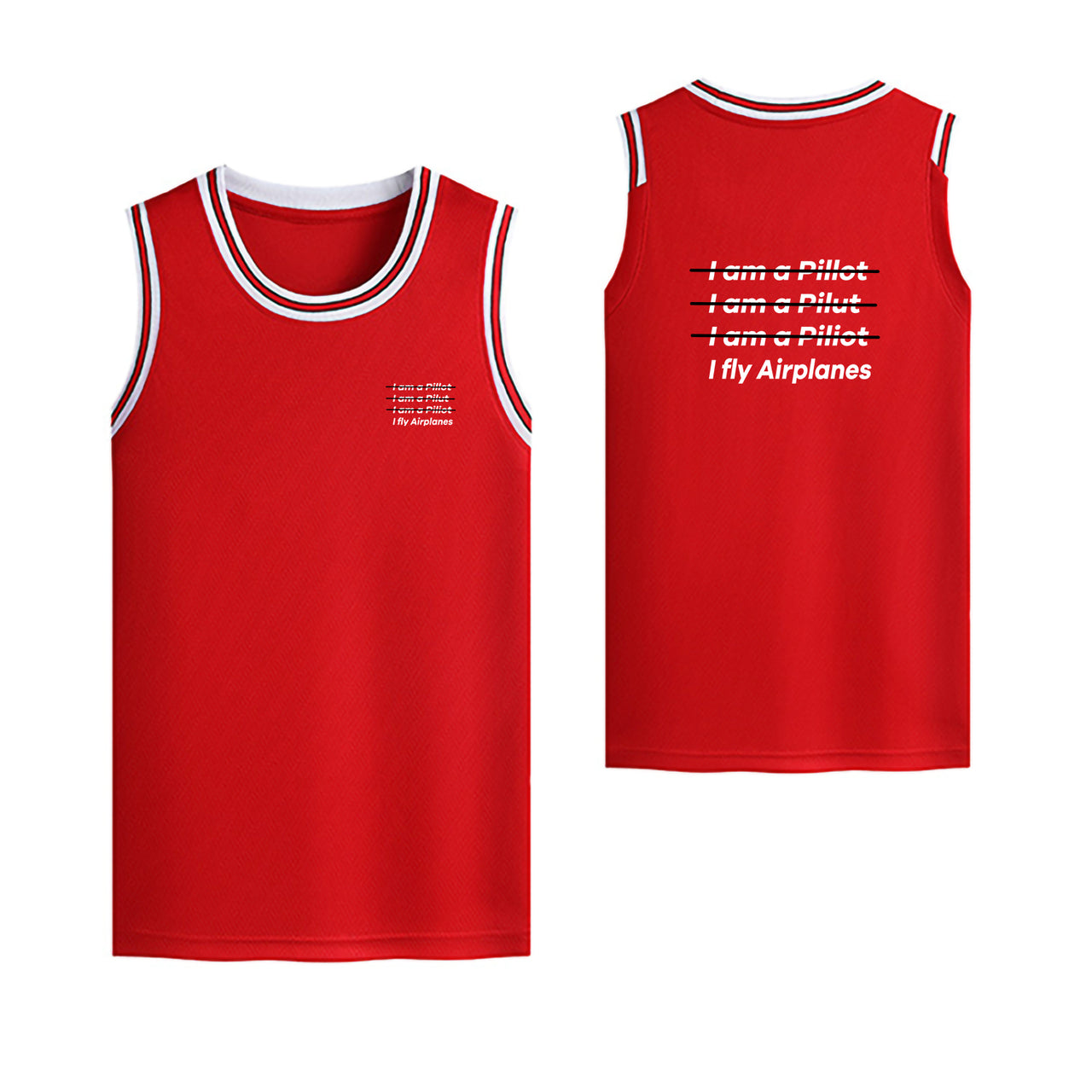 I Fly Airplanes Designed Basketball Style Sports Tank Tops