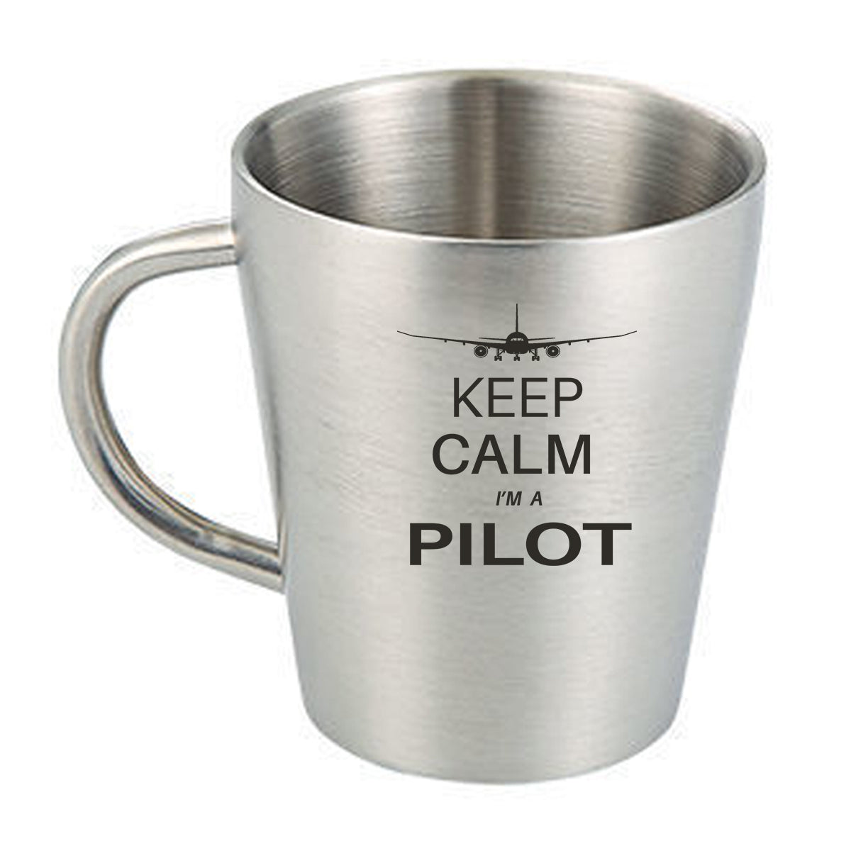 Pilot (777 Silhouette) Designed Stainless Steel Coffee Mugs