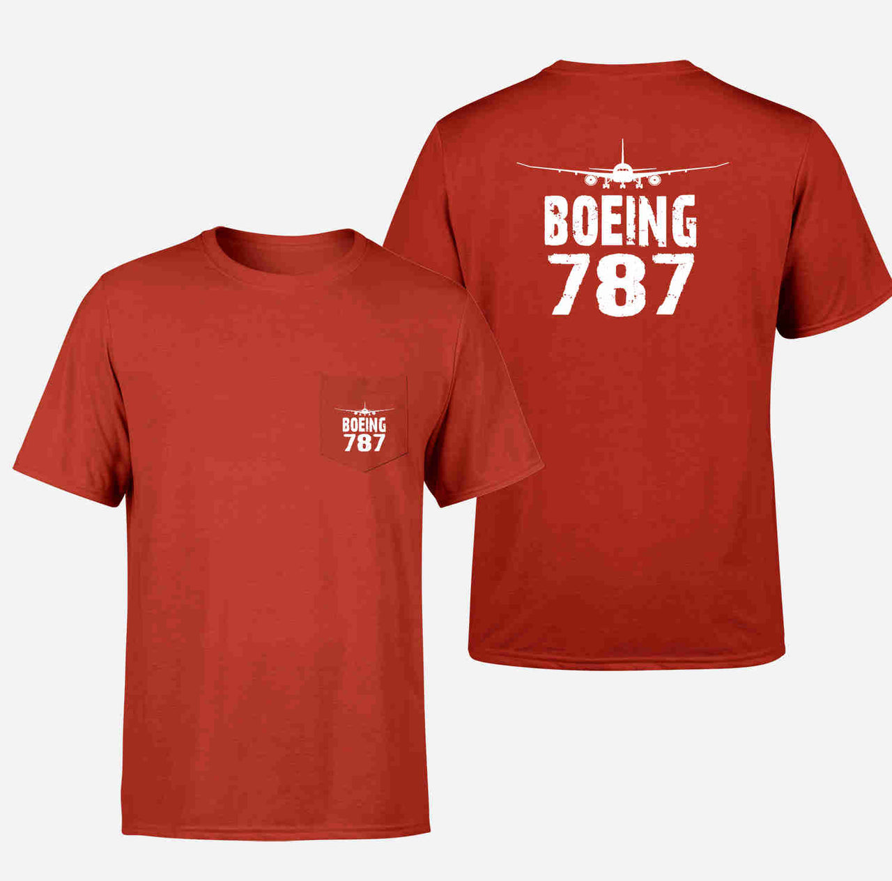 Boeing 787 & Plane Designed Pocket T-Shirts