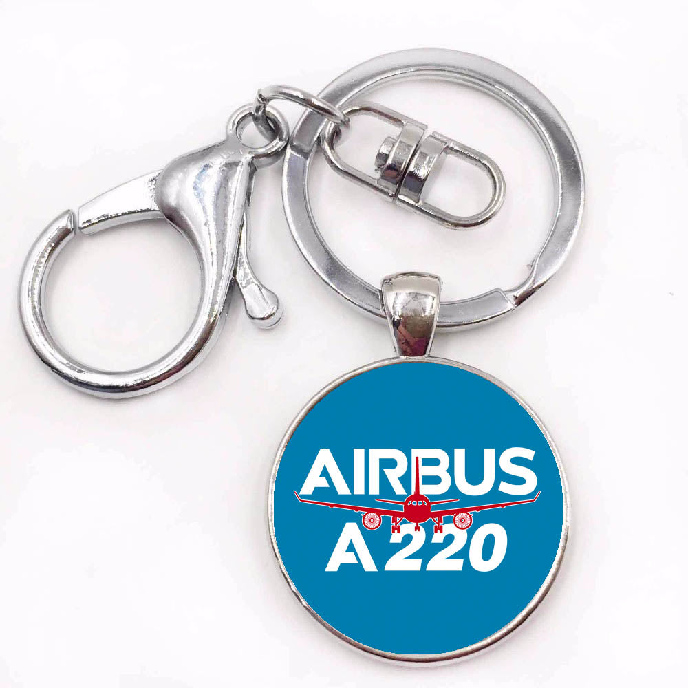 Amazing Airbus A220 Designed Circle Key Chains