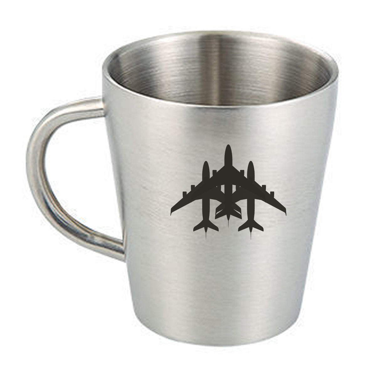 Colourful 3 Airplanes Designed Stainless Steel Coffee Mugs