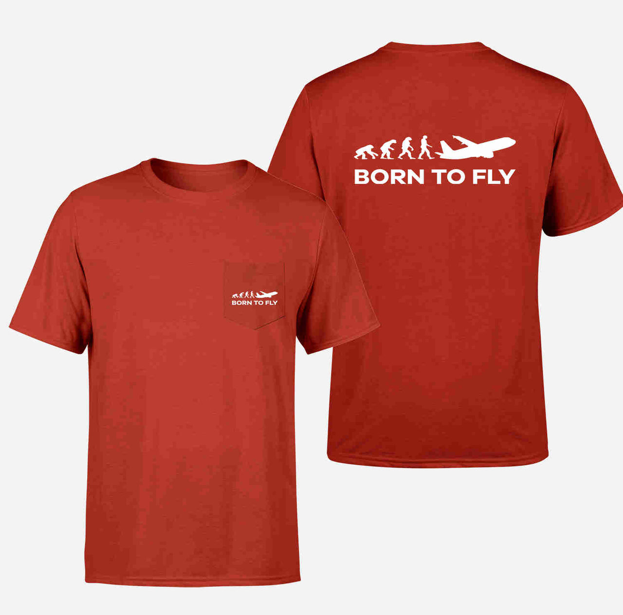 Born To Fly Designed Pocket T-Shirts