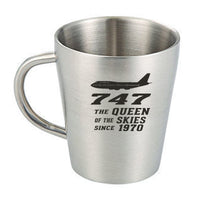 Thumbnail for Boeing 747 - Queen of the Skies (2) Designed Stainless Steel Coffee Mugs