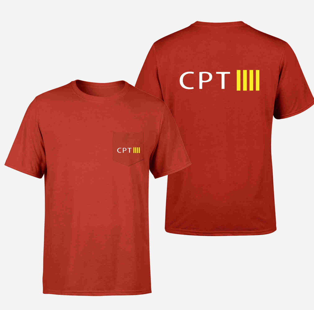 CPT & 4 Lines Designed Pocket T-Shirts